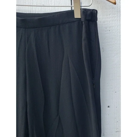 Eileen Fisher Womens Black Side Zip Flowy Straight Dress Pants Sz 2